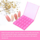 (Rose Red)20 Grids Nail Decoration Sequence Organize Box Transparent Empty|