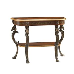 Powell Furniture Masterpiece Floral Demilune Powell Console Table Brown and G...