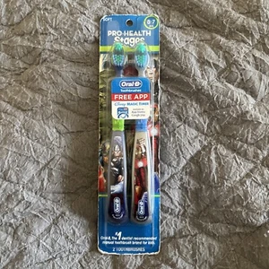 2 NEW 2013 Pro Health Stages Toothbrushes Soft Ages 5-7 Marvel Oral-B - Picture 1 of 3