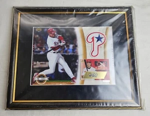 Pat Burrell 2003 Upper Deck UD Authentics Framed Autograph Patch Photo - Picture 1 of 5