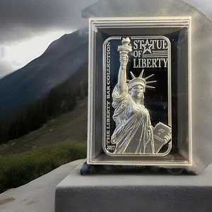 2017 $10 STATUE of LIBERTY BAR - 2oz - 999 SILVER BAR - PCGS PR 70 DCAM with OGP - Picture 1 of 22