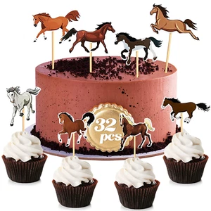 Tortendeko Pferde 32 Stück Cake Topper Geburtstag Tortenaufleger - Bild 1 von 7