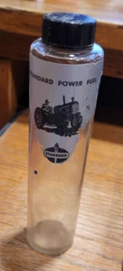 Vintage Standard Power Fuel Glass Cylinder Bottle - Imagen 1 de 5