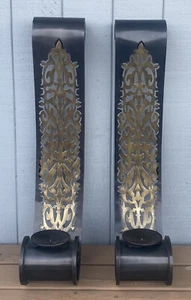 The Bombay Company Pair Of Metal Wall Candle Sconces - Picture 1 of 6