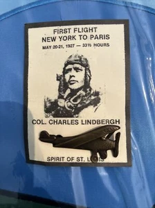 SPIRIT OF ST. LOUIS CHARLES LINDBERGH FIRST ATLANTIC FLIGHT NY TO PARIS PIN - Picture 1 of 2