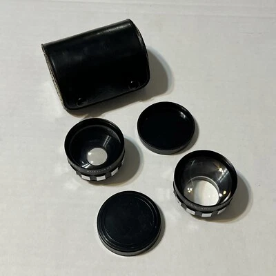 Juego de lentes de cámara auxiliares vintage Sears teleobjetivo gran angular estuche Japón Foto 1 de 4