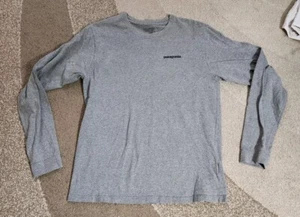 Patagonia Long Sleeve Back Print Grey S Mens - Picture 1 of 4