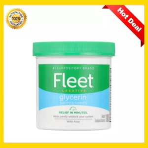 Fleet Laxative Glycerin Suppositories Adult Suppositories, 100 Count ( 1 Pack ) - Picture 1 of 12