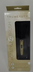 TruBeauty 2-in-1 Hot Styling Brush, Ionic Tourmaline Barrel, Black/Gold New - Picture 1 of 7