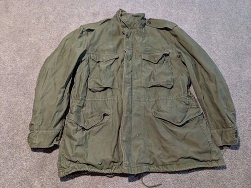VETEMENTS Giacca vintage US Army uomo grande M 1950 field coat anni 50 60 verde militare