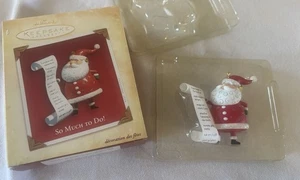 2004 Sammlerstück Punze Weihnachtsschmuck Weihnachtsmann "So viel zu tun" Liste - Bild 1 von 5