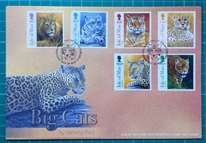 ISLE OF MAN 2013 Big Cats By Jremy Paul FDC FIRST DAY COVER - Picture 1 of 2