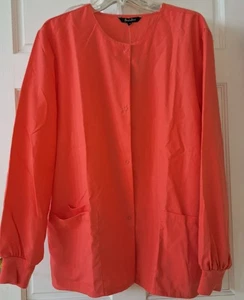 Just Love Damen Baumwolle/Polyester Jacke Größe M Orange Jacke mit Taschen Neu mit Etikett - Bild 1 von 2