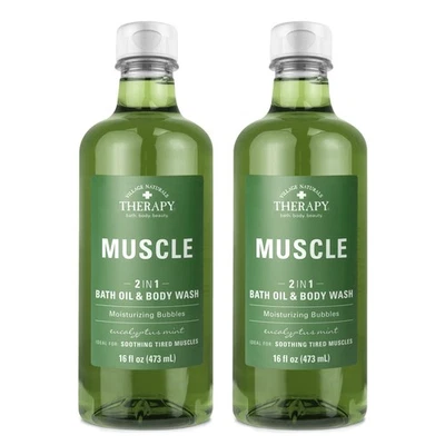 Aceite de baño y gel de baño con espuma muscular 16 oz. Paquete de 2, verde, 16 oz Foto 1 de 4