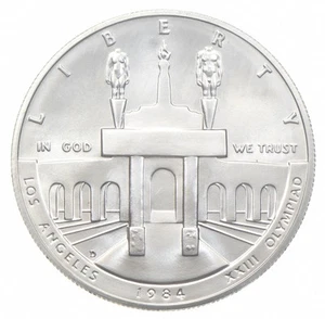 1984 Unc LA Olympic Commemorative Silver Dollar $1 *2668 - Picture 1 of 3