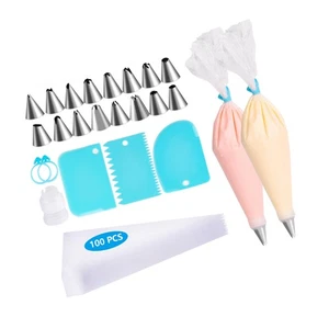 Spritzbeutel und Spitzen Set, 100 Stück Gebäckbeutel Kuchen Dekorieren Zubehör Set, 3... - Bild 1 von 7