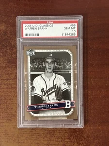 2005 Upper Deck Classics Warren Spahn #96 PSA 10 POP 1/1 - Picture 1 of 2