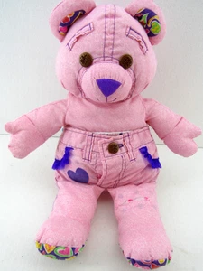 Doodle Bear Plush ~ Pink Purple 16" Stuffed Animal Toy Vintage 1995 90s Tyco Art - Picture 1 of 13