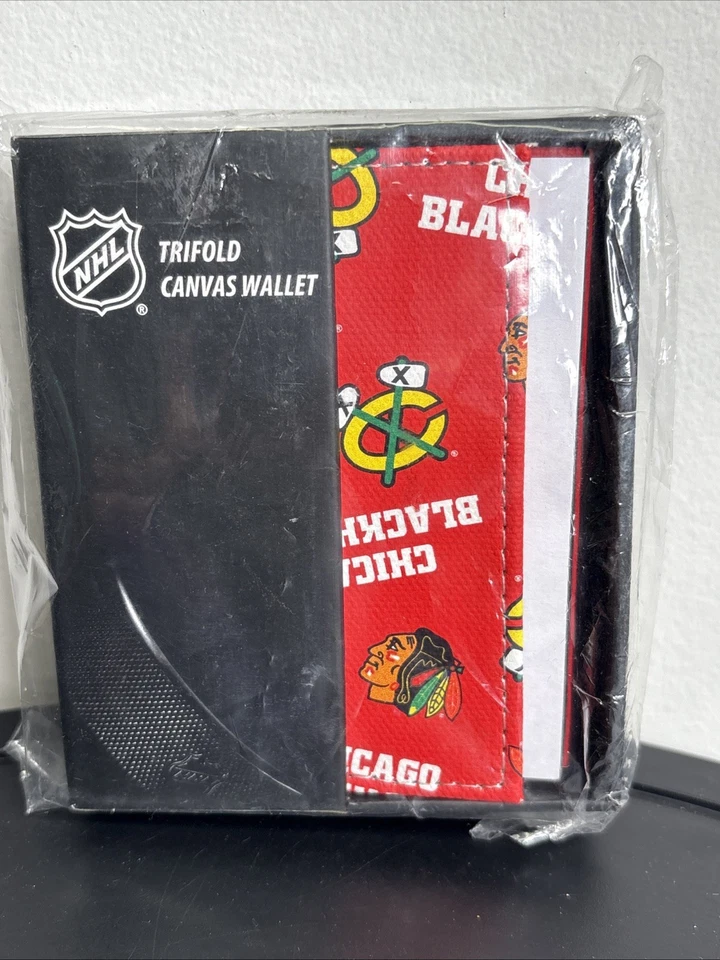 Винтажный новый из старых запасов холщовый складной бумажник NHL Chicago Blackhawks CTR7701 Rico Industrie - Изображение 1 из 4