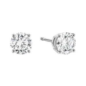 18K White Gold Plated Silver Earrings With 6 TCW Moissanite (D, VVS, Rare Gift - Picture 1 of 6