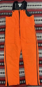 Vtg Gander Mountain Blaze Orange Hunting Bib Overalls Mens Sz L Insulated USA - Picture 1 of 16