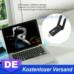 WLAN Adapter USB 3.0 Stick 1200Mbps WiFi Dual Band 5GHz Antenne PC Windows 10,11 - Bild 1 von 10