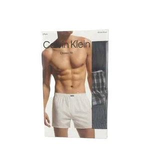 Calvin Klein Men's Woven Boxers 3-Pack Classic Fit Cotton blend grey 2XL New - Picture 1 of 7
