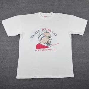 Camiseta De Colección Papa Juan Pablo II Para Hombre XL Blanca Iglesia Católica Colorado Jesús - Imagen 1 de 8