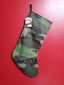 Weihnachtsstrumpf Handarbeit komplett gefüttert 20" Camouflage Upcycling Stoff - Bild 1 von 7
