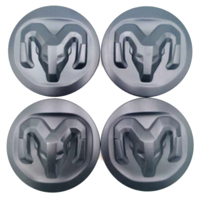 OEM 2019-2024 Dodge Ram 2500 Black 3.75" Center Cap SET- 6PG01TRMAA / 6PG01RXFAA Foto 1 de 4