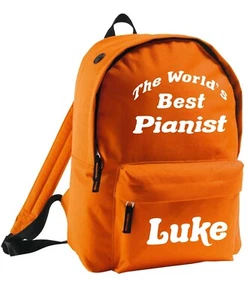 Bolso para niños Mochila de pianista personalizada Añadir nombre Niñas Niños Piano Música Genial - Imagen 1 de 11