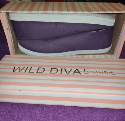 Zapatillas deportivas Wild Diva Lounge de lona con cordones para mujer talla 7 1/2 PÚRPURA OSCURO Foto 1 de 4
