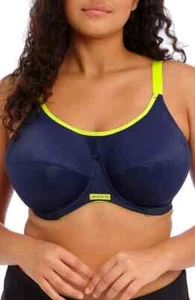 ELOMI ENERGISE UW SPORTS BRA UNDERWIRE EL8041 NAVY SIZE 36H US/ 36FF UK - Picture 1 of 7