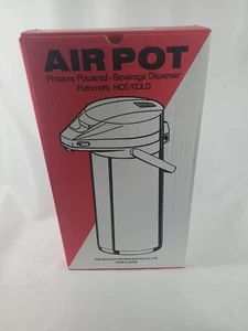 Peacock Air Pot Pressure Powered Hot/Cold Beverage Dispenser Black EUC  - Picture 1 of 12