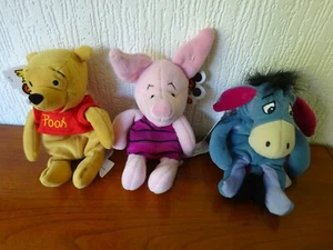 DISNEY plushes.set of 3 ORIGINAL Pooh, Piglet and Eeyore, by MOUSEKETOYS...USA. - Picture 1 of 7