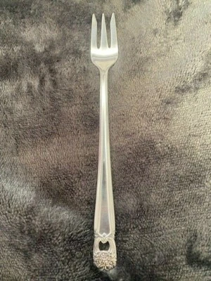 1 - IS 1847 Rogers Vintage Eternally Yours Silverplate Seafood/Cocktail Fork - Image 1 of 4