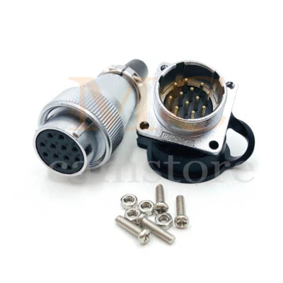 WS24 12pin Bulkhead IP44 Waterproof Plug & Socket Connector 500V/10A 12pin - Image 1 of 4