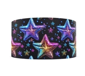 1.5" (1 yard) Star rainbow  Hair Bow Grosgrain Ribbon 1270778 - Picture 1 of 2