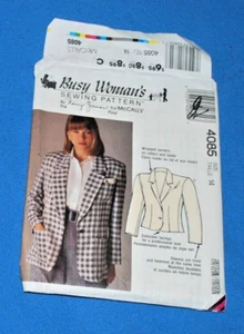 Blazer McCalls Zieman Mujer Ocupada Patrón Costura 4085 Semi Forrado Talla 14 Sin Cortar - Imagen 1 de 3