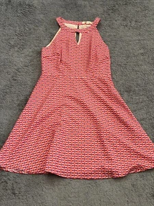 Aryeh Anthropologie Dress Size M Pink Orange Floral Keyhole Midi Summer Beach - Picture 1 of 5