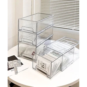 Luxury Transparent Acrylic Drawer Cosmetic Storage Box Large Desktop Storage Box - Picture 1 of 13