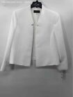 Black Label By Evan Picone Womens White Open Front 2 Piece Skirt Suit Set 16/18