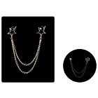 New Fashion Bird Brooch Star Crystal Tassel Chain Lapel Pin Suit Clothing Bro:da