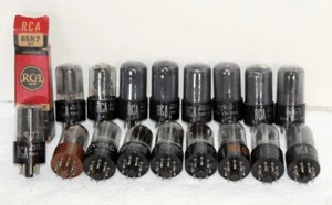 17 Vintage 6SN7-GT Audio Vacuum Tubes ~ RCA GE ~ Some Dark Glass ~ Used - Picture 1 of 10