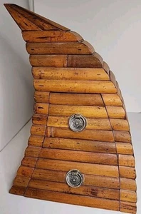 Abstract Bamboo Rustic Brutalist Eclectic Unique Drawer Chest Jewelry Box  - Picture 1 of 7