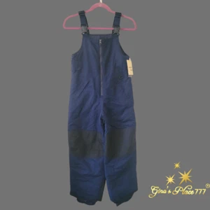 NWT Cherokee Kids Reinforced Knee Snow Bib Overalls Outerwear Blue Medium - Picture 1 of 15