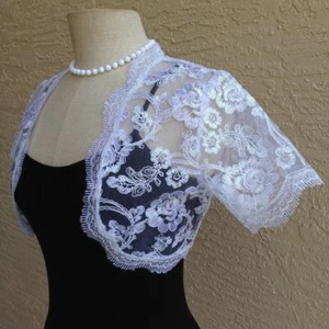 White Bridal Lace Boleros, shrugs cardigans - Women - Picture 1 of 5