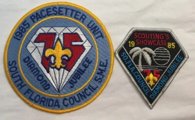 NEW Two 1985 Diamond Jubilee BS Florida Council Shoulder & Jacket Patches - Image 1 of 3