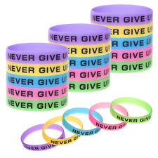 20PCS NEVER GIVE UP Silicone Bracelets, Glow in the Dark Inspirational Wristband