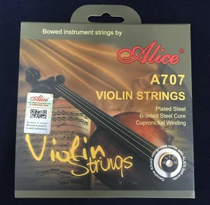 Alice A707 Professional Violin String Set, E-A-D-G + Extra E String - Full Size - Picture 1 of 8
